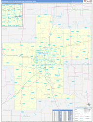 Oklahoma City Metro Area Wall Map Basic Style 2026